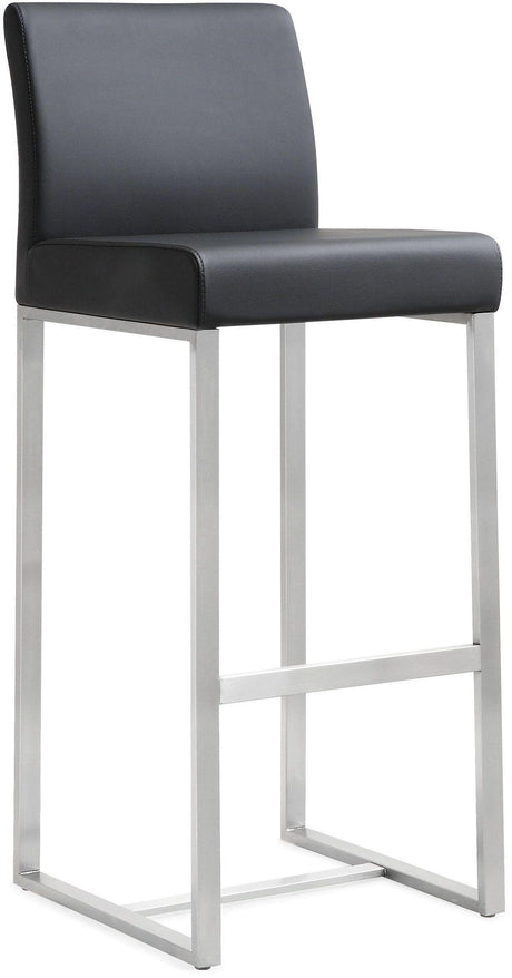 Denmark Performance Vegan Leather Stool with Silver Base - Set of 2 by TOV Furniture at Eve Furniture