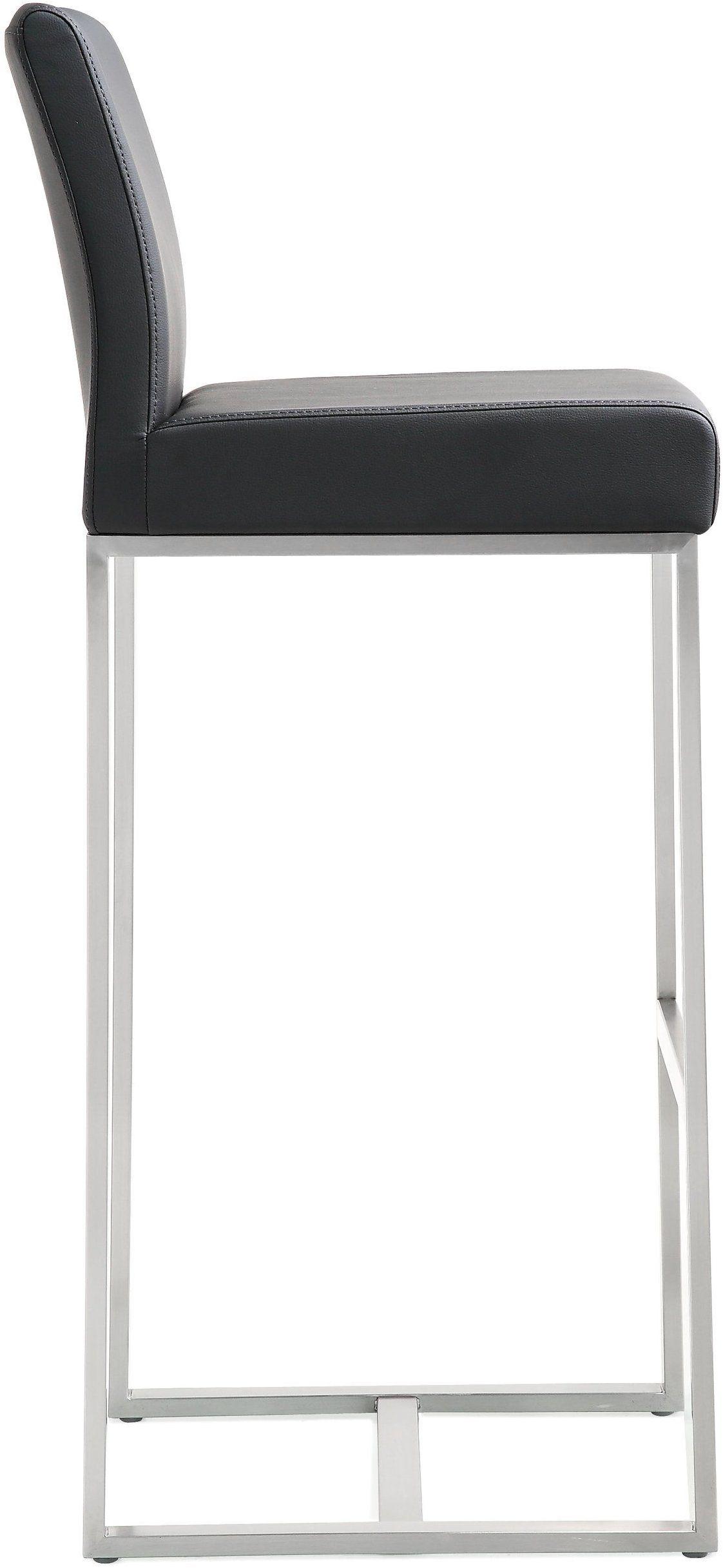 Denmark Performance Vegan Leather Stool with Silver Base - Set of 2 by TOV Furniture at Eve Furniture