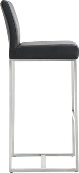 Denmark Performance Vegan Leather Stool with Silver Base - Set of 2 by TOV Furniture at Eve Furniture
