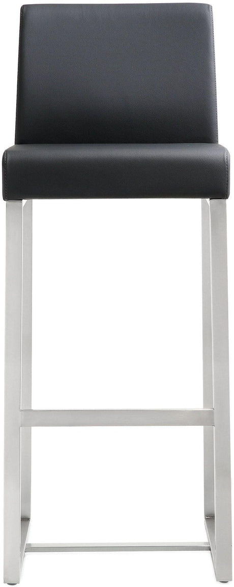 Denmark Performance Vegan Leather Stool with Silver Base - Set of 2 by TOV Furniture at Eve Furniture