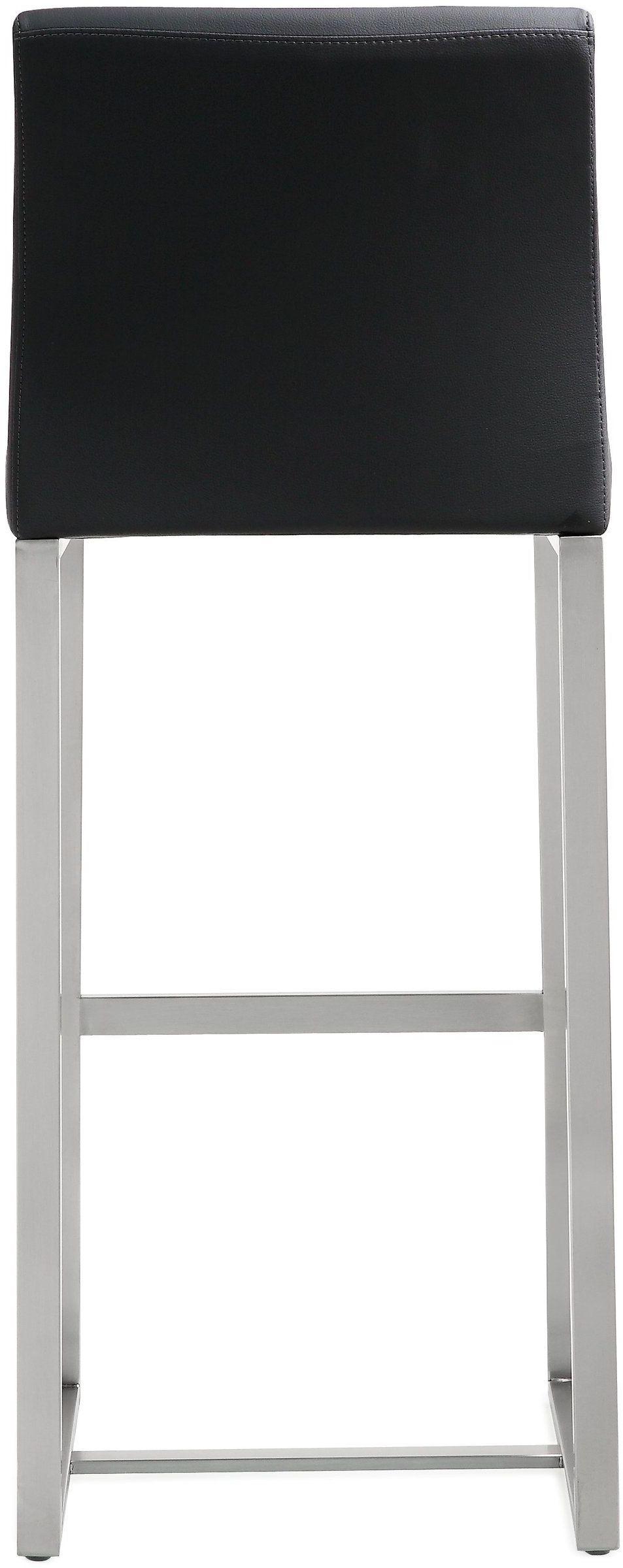 Denmark Performance Vegan Leather Stool with Silver Base - Set of 2 by TOV Furniture at Eve Furniture