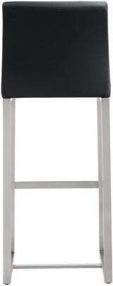 Denmark Performance Vegan Leather Stool with Silver Base - Set of 2 by TOV Furniture at Eve Furniture