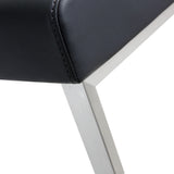 Denmark Performance Vegan Leather Stool with Silver Base - Set of 2 by TOV Furniture at Eve Furniture