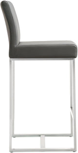 Denmark Performance Vegan Leather Stool with Silver Base - Set of 2 by TOV Furniture at Eve Furniture