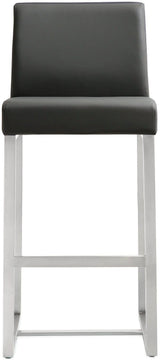 Denmark Performance Vegan Leather Stool with Silver Base - Set of 2 by TOV Furniture at Eve Furniture