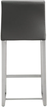 Denmark Performance Vegan Leather Stool with Silver Base - Set of 2 by TOV Furniture at Eve Furniture