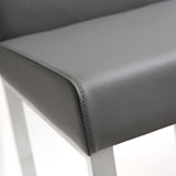 Denmark Performance Vegan Leather Stool with Silver Base - Set of 2 by TOV Furniture at Eve Furniture