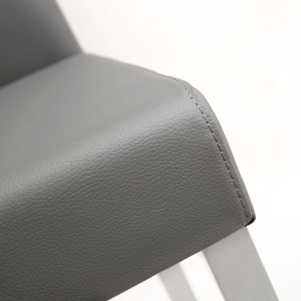 Denmark Performance Vegan Leather Stool with Silver Base - Set of 2 by TOV Furniture at Eve Furniture