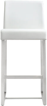 Denmark Performance Vegan Leather Stool with Silver Base - Set of 2 by TOV Furniture at Eve Furniture