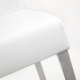 Denmark Performance Vegan Leather Stool with Silver Base - Set of 2 by TOV Furniture at Eve Furniture