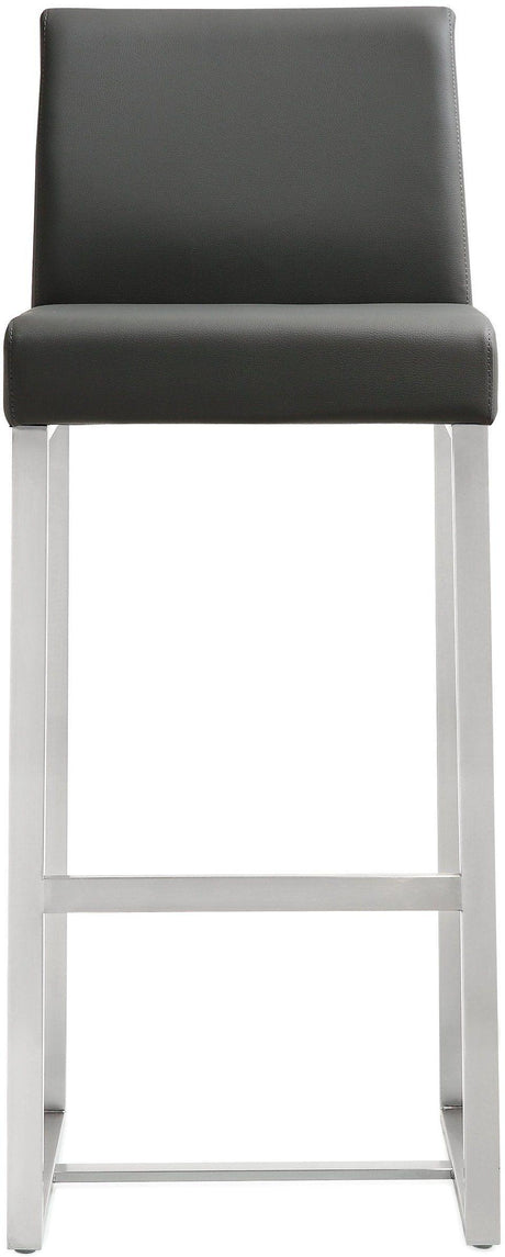 Denmark Performance Vegan Leather Stool with Silver Base - Set of 2 by TOV Furniture at Eve Furniture