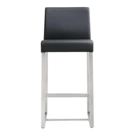 Denmark Performance Vegan Leather Stool with Silver Base - Set of 2 by TOV Furniture at Eve Furniture