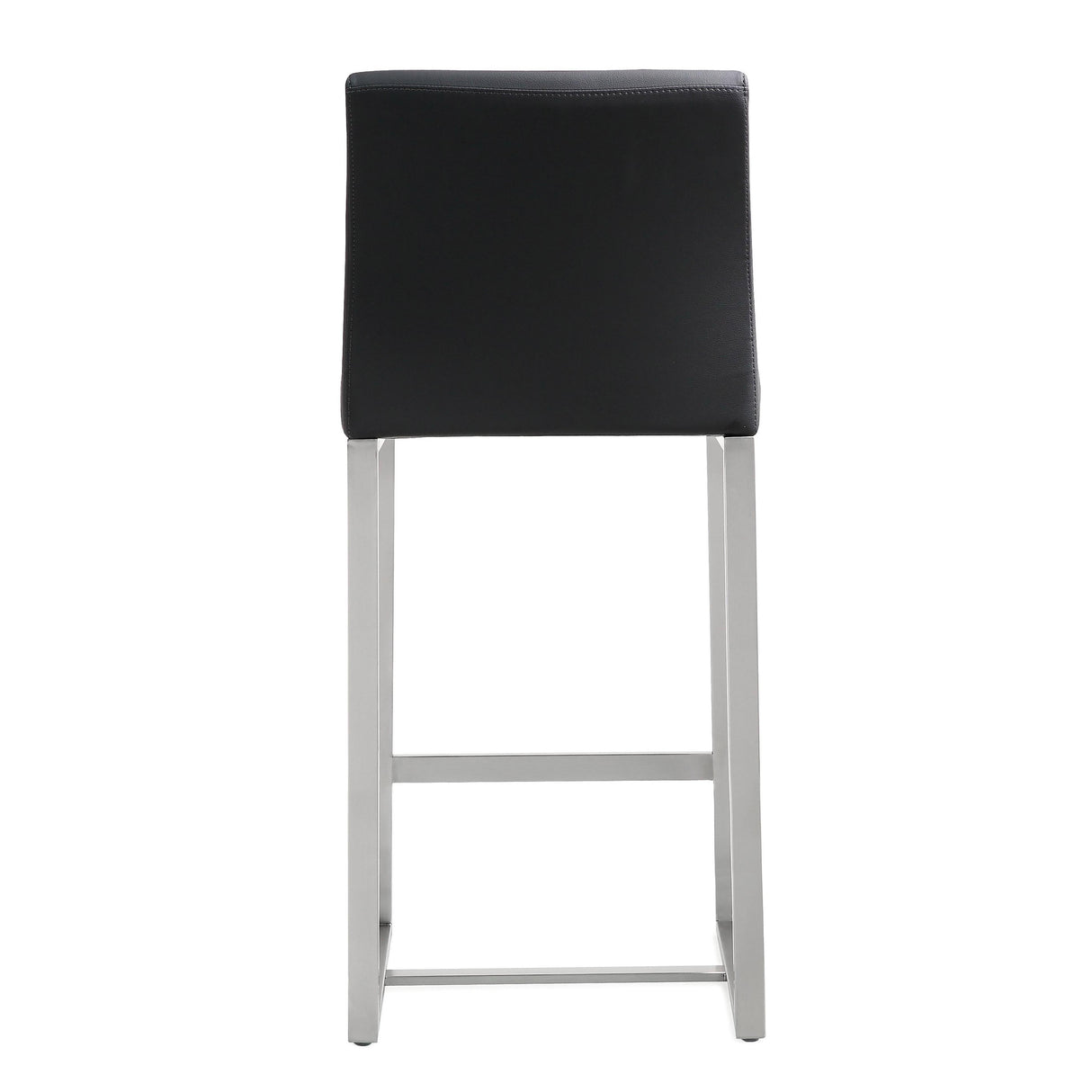 Denmark Performance Vegan Leather Stool with Silver Base - Set of 2 by TOV Furniture at Eve Furniture