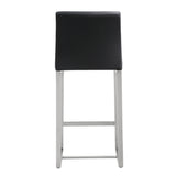 Denmark Performance Vegan Leather Stool with Silver Base - Set of 2 by TOV Furniture at Eve Furniture