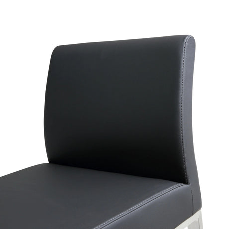 Denmark Performance Vegan Leather Stool with Silver Base - Set of 2 by TOV Furniture at Eve Furniture