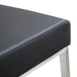 Denmark Performance Vegan Leather Stool with Silver Base - Set of 2 by TOV Furniture at Eve Furniture