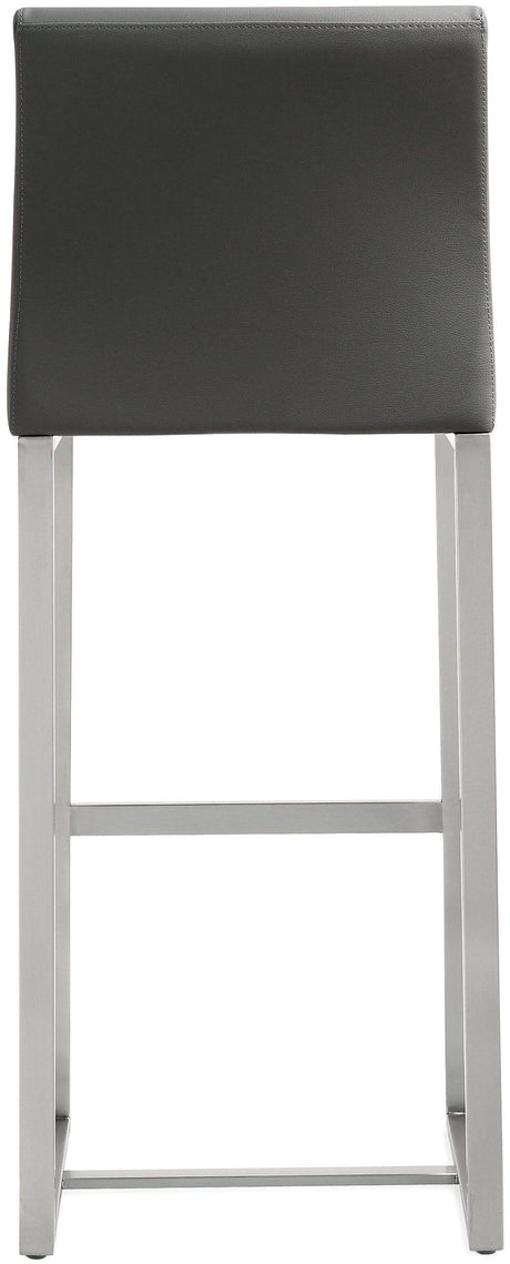 Denmark Performance Vegan Leather Stool with Silver Base - Set of 2 by TOV Furniture at Eve Furniture