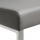 Denmark Performance Vegan Leather Stool with Silver Base - Set of 2 by TOV Furniture at Eve Furniture