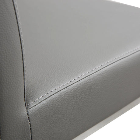 Denmark Performance Vegan Leather Stool with Silver Base - Set of 2 by TOV Furniture at Eve Furniture