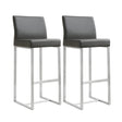 Denmark Performance Vegan Leather Stool with Silver Base - Set of 2 by TOV Furniture at Eve Furniture