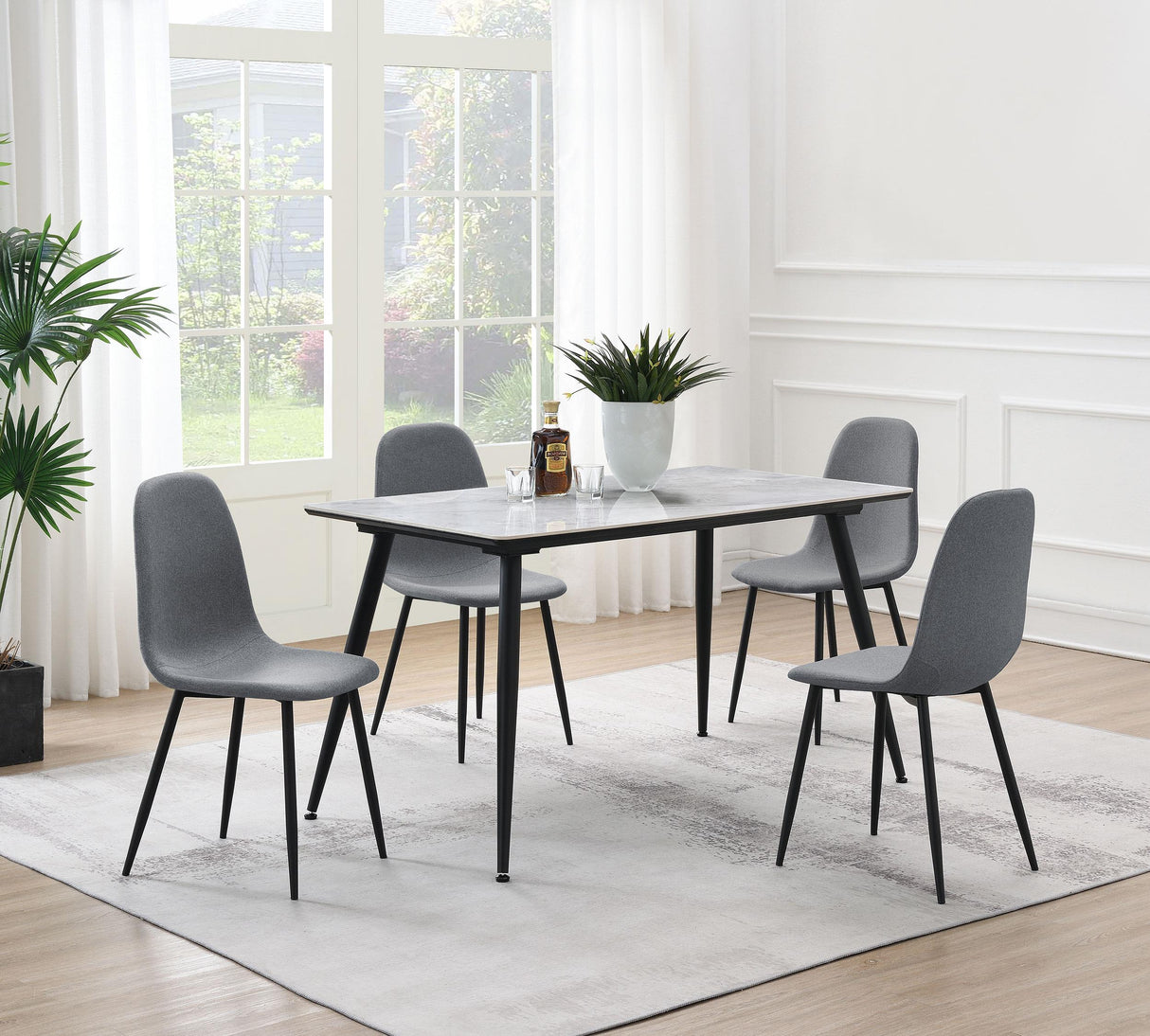 Dennison Grey 5-Piece Rectangular Dining Set