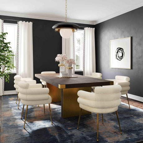 Dente Cream Performance Faux Sheepskin Dining Chair by TOV Furniture at Eve Furniture