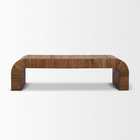 Denton Medium Brown Relcaimed Wood Bench by Mercana at Eve Furniture