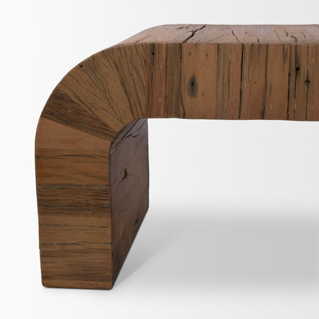 Denton Medium Brown Relcaimed Wood Bench by Mercana at Eve Furniture