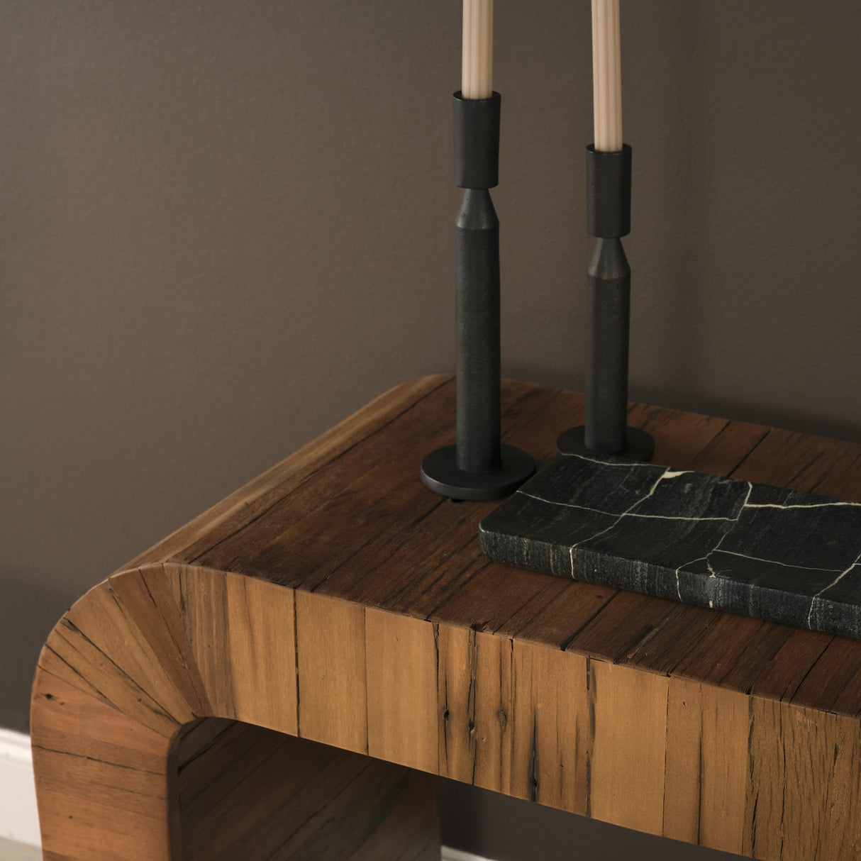 Denton Medium Brown Relcaimed Wood Console Table by Mercana at Eve Furniture
