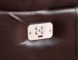Denver Brown Dual-Power 6-Piece Leather Sectional by Steve Silver at Eve Furniture