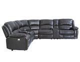 Denver Charcoal Dual-Power 6-Piece Sectional by Steve Silver at Eve Furniture