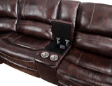 Denver Dual-Power 6-Piece Leather Sectional, Brown