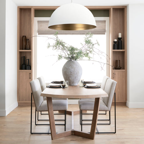 Denver Rectangular Brown Solid Wood Top & Base Dining Table by Mercana at Eve Furniture