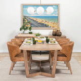Denver Rectangular Brown Solid Wood Top & Base Dining Table by Mercana at Eve Furniture