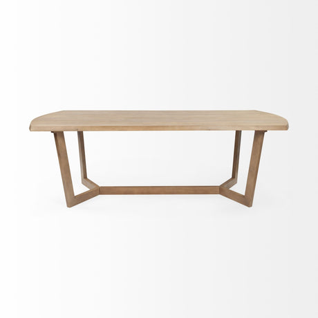Denver Rectangular Brown Solid Wood Top & Base Dining Table by Mercana at Eve Furniture