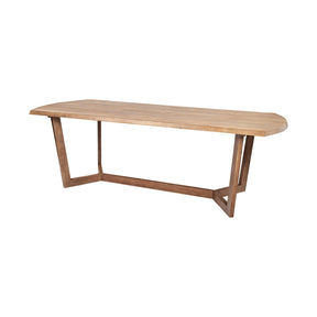 Denver Rectangular Brown Solid Wood Top & Base Dining Table by Mercana at Eve Furniture
