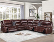 Denver Brown Dual-Power 6-Piece Leather Sectional by Steve Silver at Eve Furniture