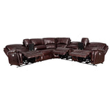 Denver Brown Dual-Power 6-Piece Leather Sectional by Steve Silver at Eve Furniture