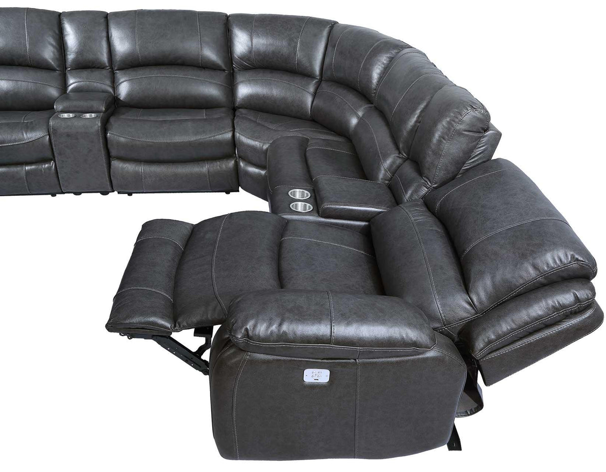 Denver Charcoal Dual-Power 6-Piece Sectional by Steve Silver at Eve Furniture
