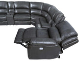 Denver Charcoal Dual-Power 6-Piece Sectional by Steve Silver at Eve Furniture