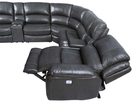 Denver Charcoal Dual-Power 6-Piece Sectional by Steve Silver at Eve Furniture