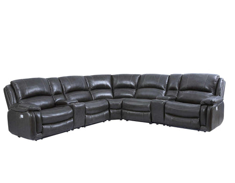 Denver Charcoal Dual-Power 6-Piece Sectional by Steve Silver at Eve Furniture