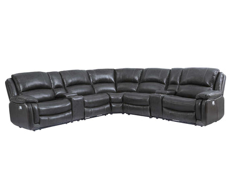 Denver Charcoal Dual-Power 6-Piece Sectional by Steve Silver at Eve Furniture