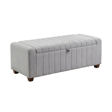 Derby Light Gray Storage Bench by Homelegance at Eve Furniture
