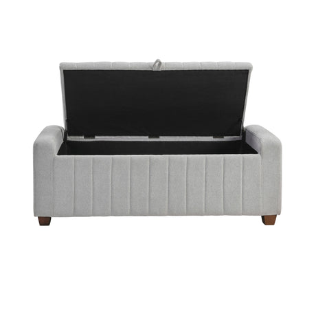 Derby Light Gray Storage Bench by Homelegance at Eve Furniture