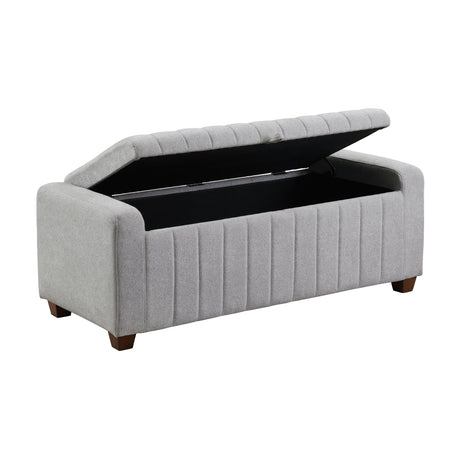 Derby Light Gray Storage Bench by Homelegance at Eve Furniture