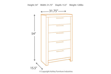 Derekson Multi Gray Chest of Drawers by Ashley at Eve Furniture