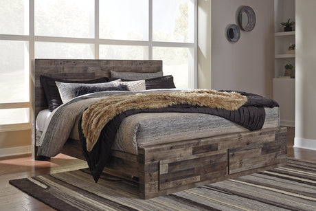 Derekson Multi Gray King Storage Platform Bed by Ashley at Eve Furniture
