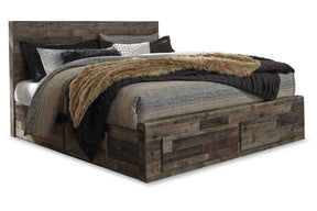 Derekson Multi Gray King Storage Platform Bed with 4 Drawers by Ashley at Eve Furniture