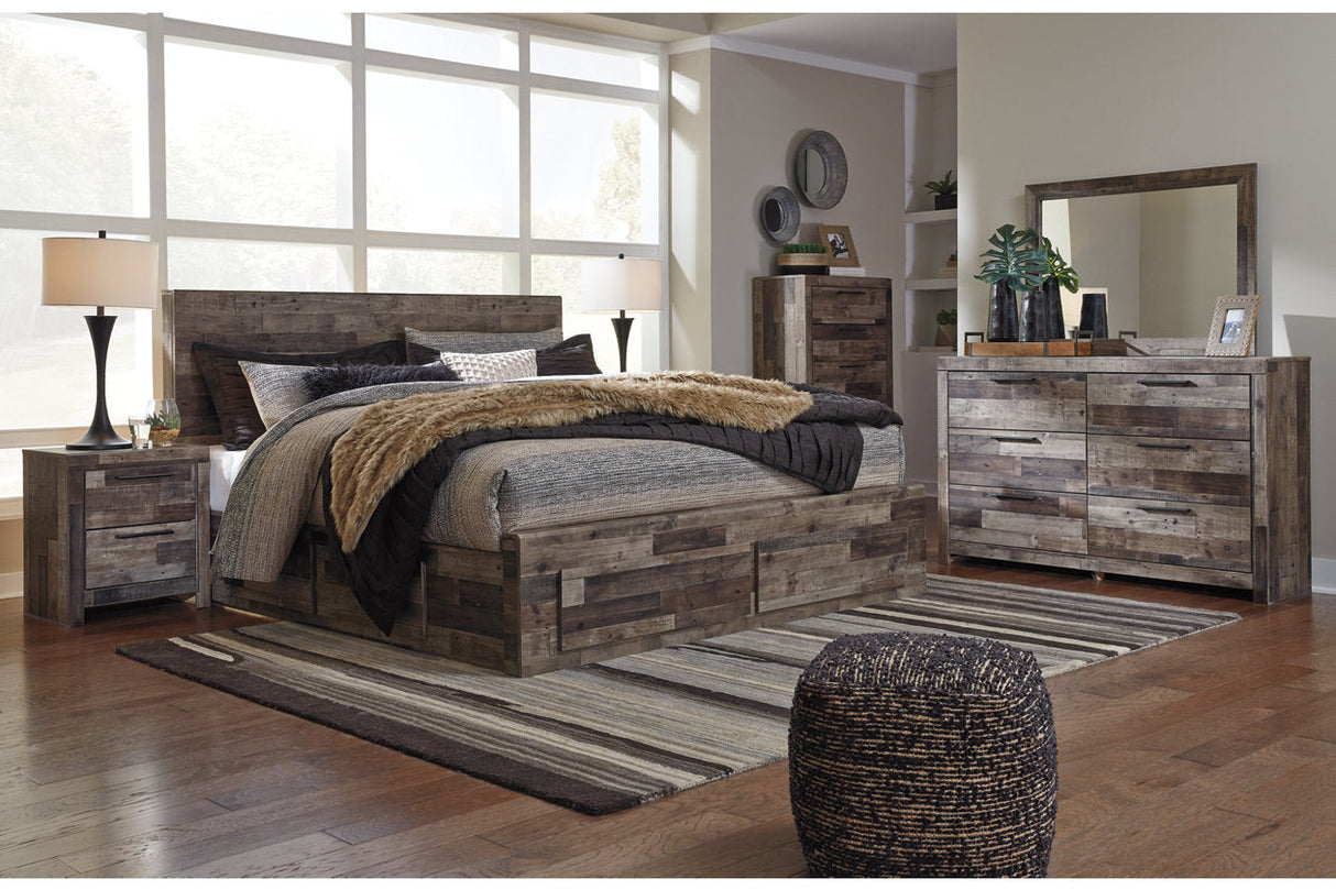 Derekson Multi Gray King Storage Platform Bed with 4 Drawers by Ashley at Eve Furniture